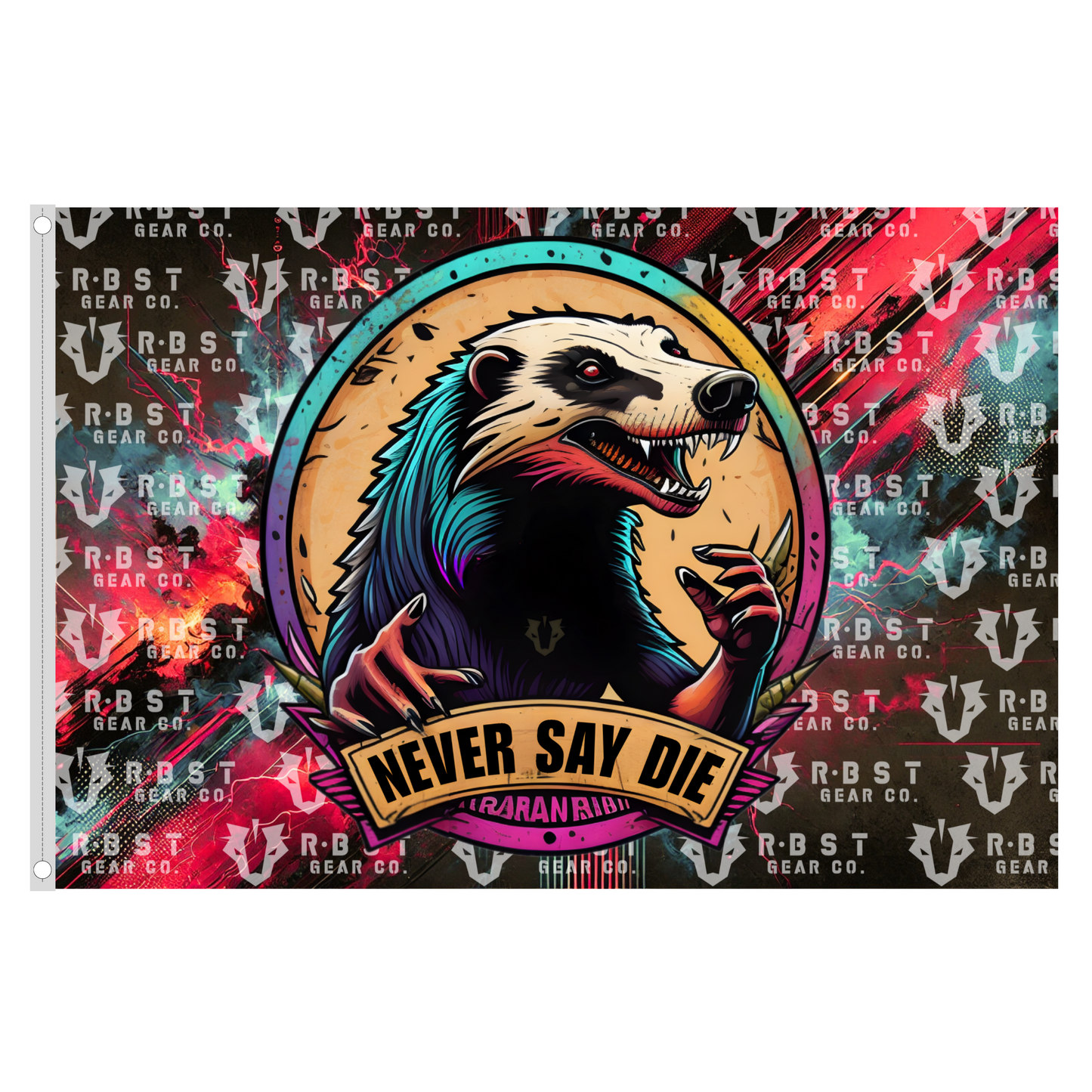 3'X5' Flag | Abstract NVR SAY DIE by rbst gear co for crossfit