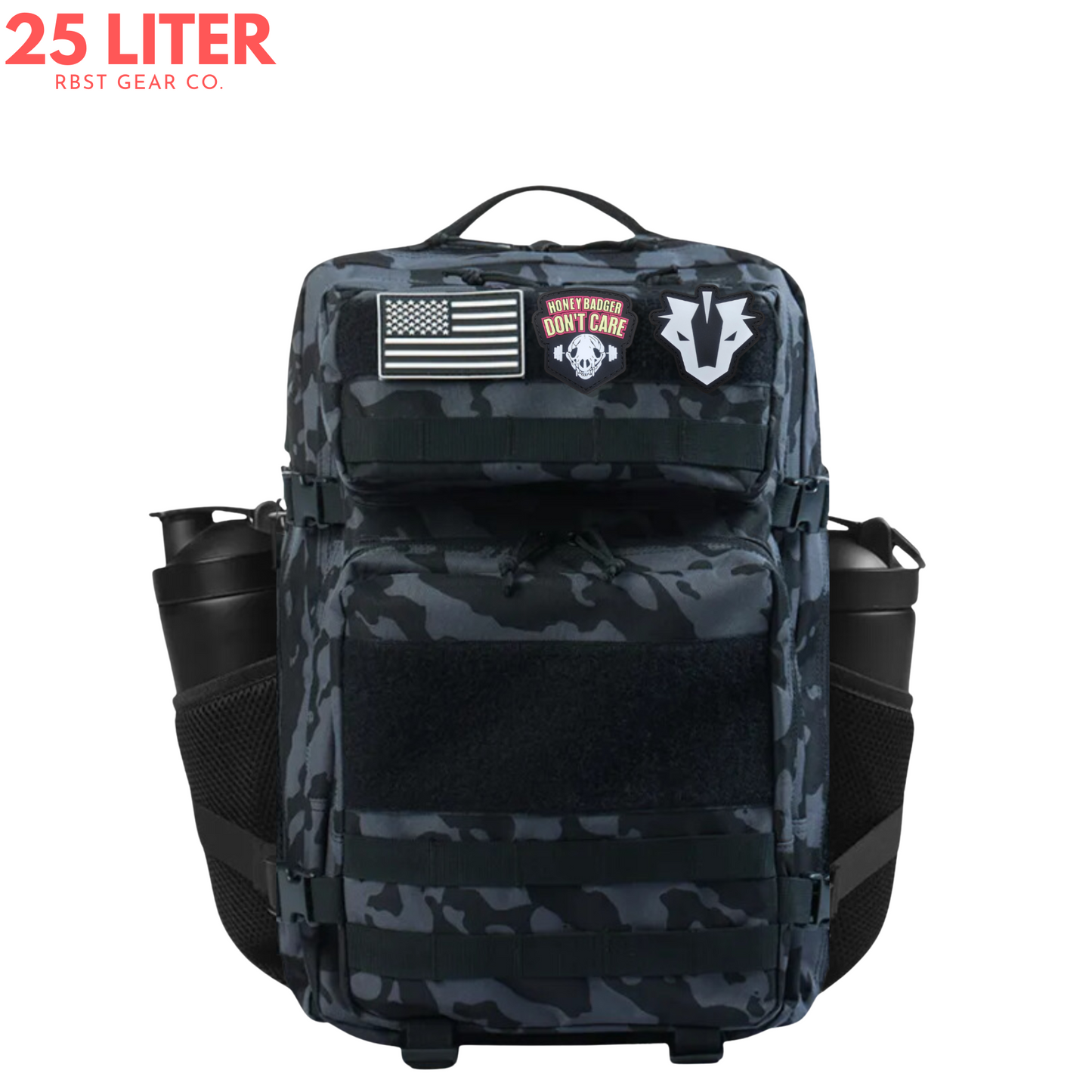 Tactical backpack designed for work, CrossFit, and gym use, displayed from a front angle to highlight its robust and multifunctional features.