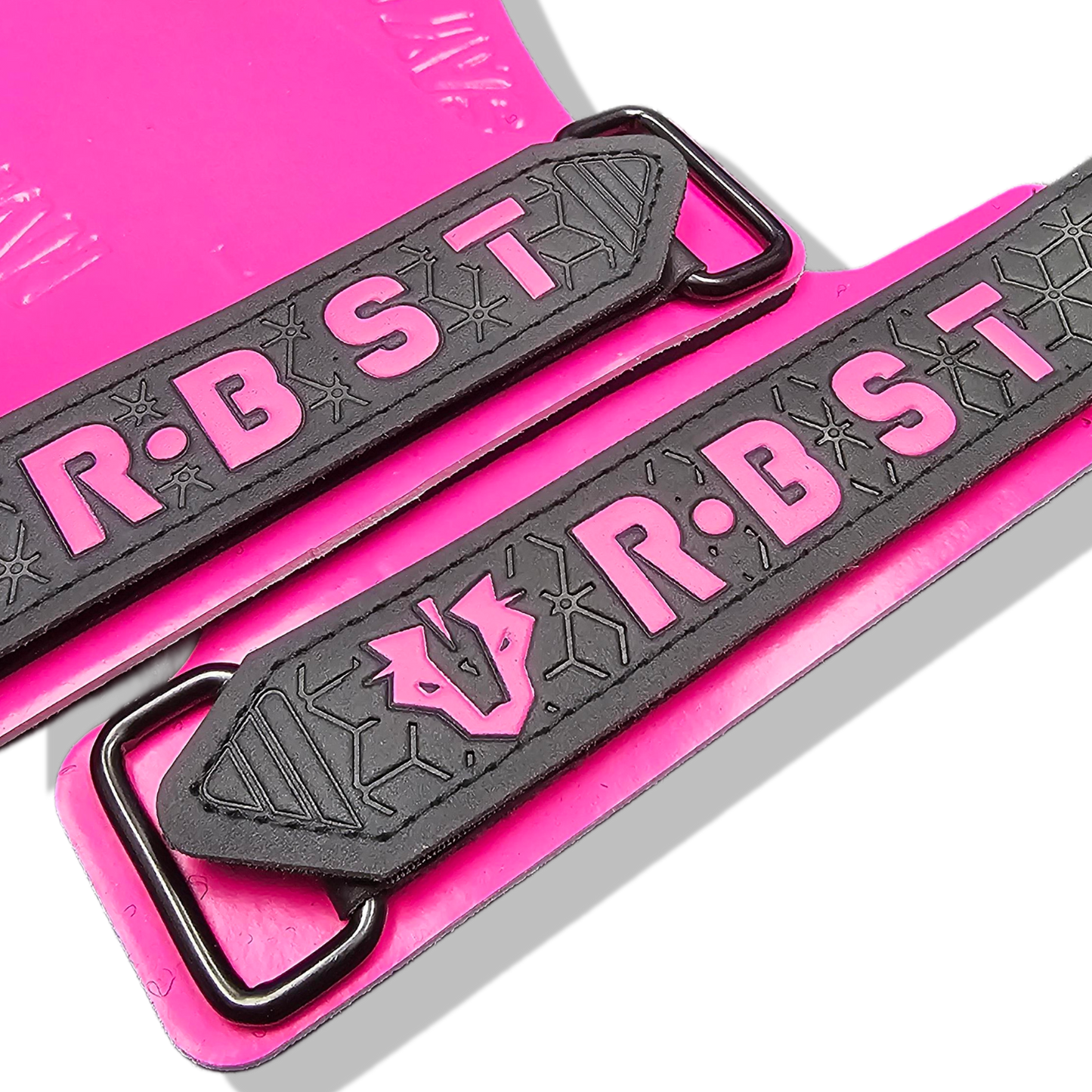 Zoomed-in view of wrist guard on CrossFit pullup grips, emphasizing protective padding and secure fit.