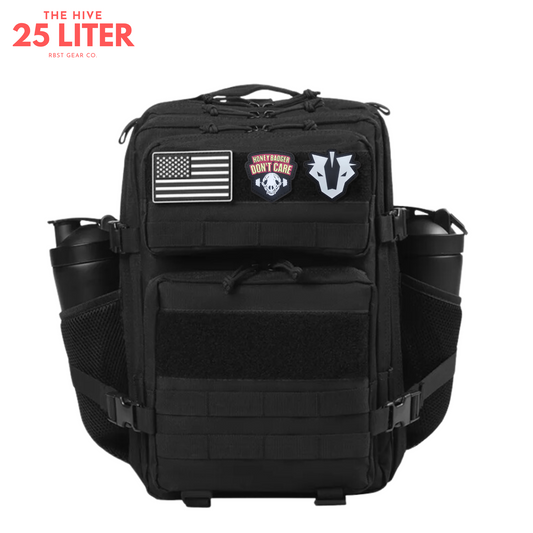 Tactical backpack designed for work, CrossFit, and gym use, displayed from a front angle to highlight its robust and multifunctional features.