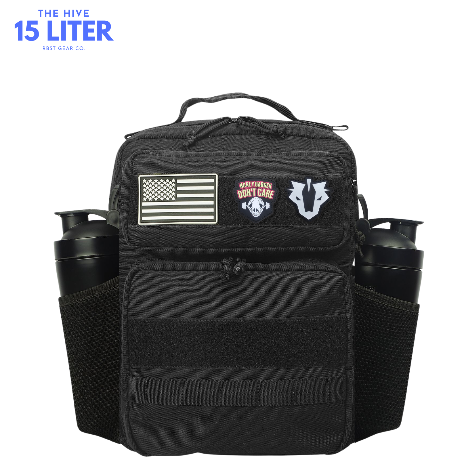 Tactical backpack designed for work, CrossFit, and gym use, displayed from a front angle to highlight its robust and multifunctional features.
