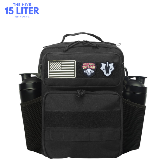 Tactical backpack designed for work, CrossFit, and gym use, displayed from a front angle to highlight its robust and multifunctional features.