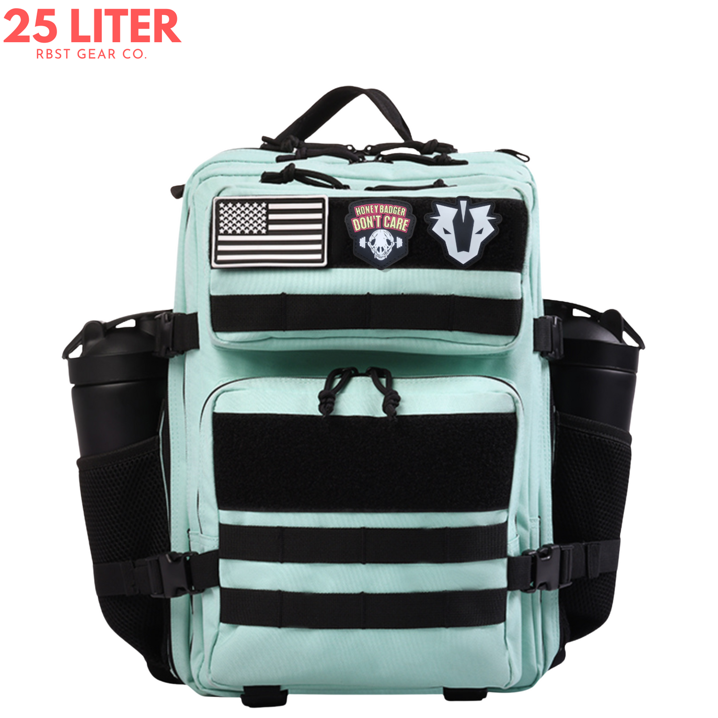 Tactical backpack designed for work, CrossFit, and gym use, displayed from a front angle to highlight its robust and multifunctional features.