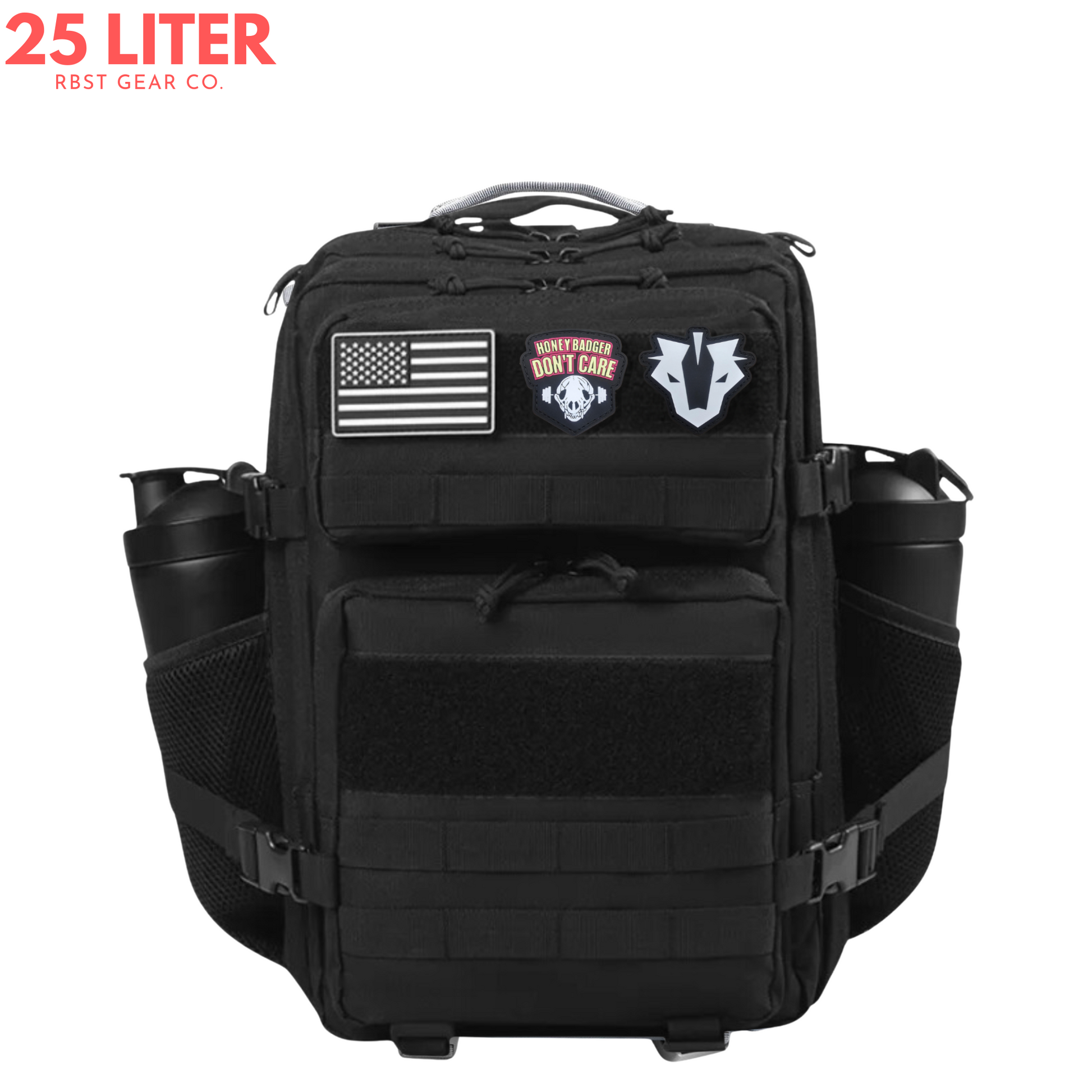 Tactical backpack designed for work, CrossFit, and gym use, displayed from a front angle to highlight its robust and multifunctional features.