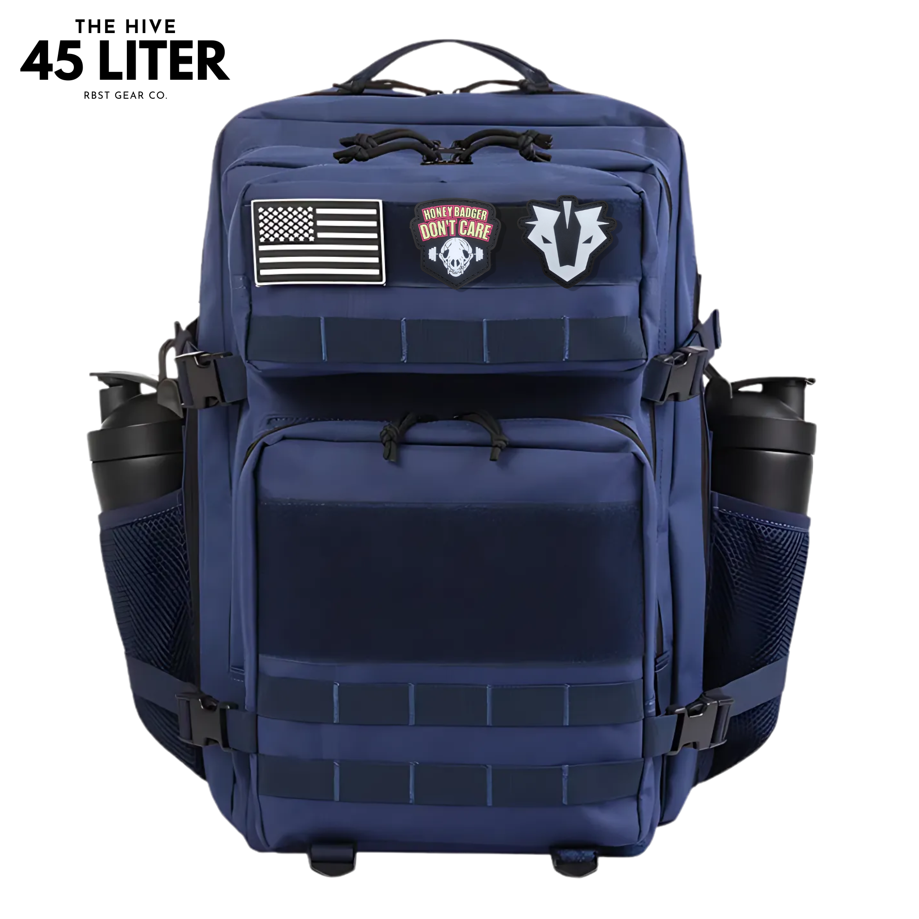 Tactical backpack designed for work, CrossFit, and gym use, displayed from a front angle to highlight its robust and multifunctional features.