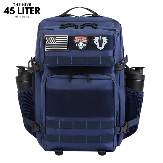 Tactical backpack designed for work, CrossFit, and gym use, displayed from a front angle to highlight its robust and multifunctional features.