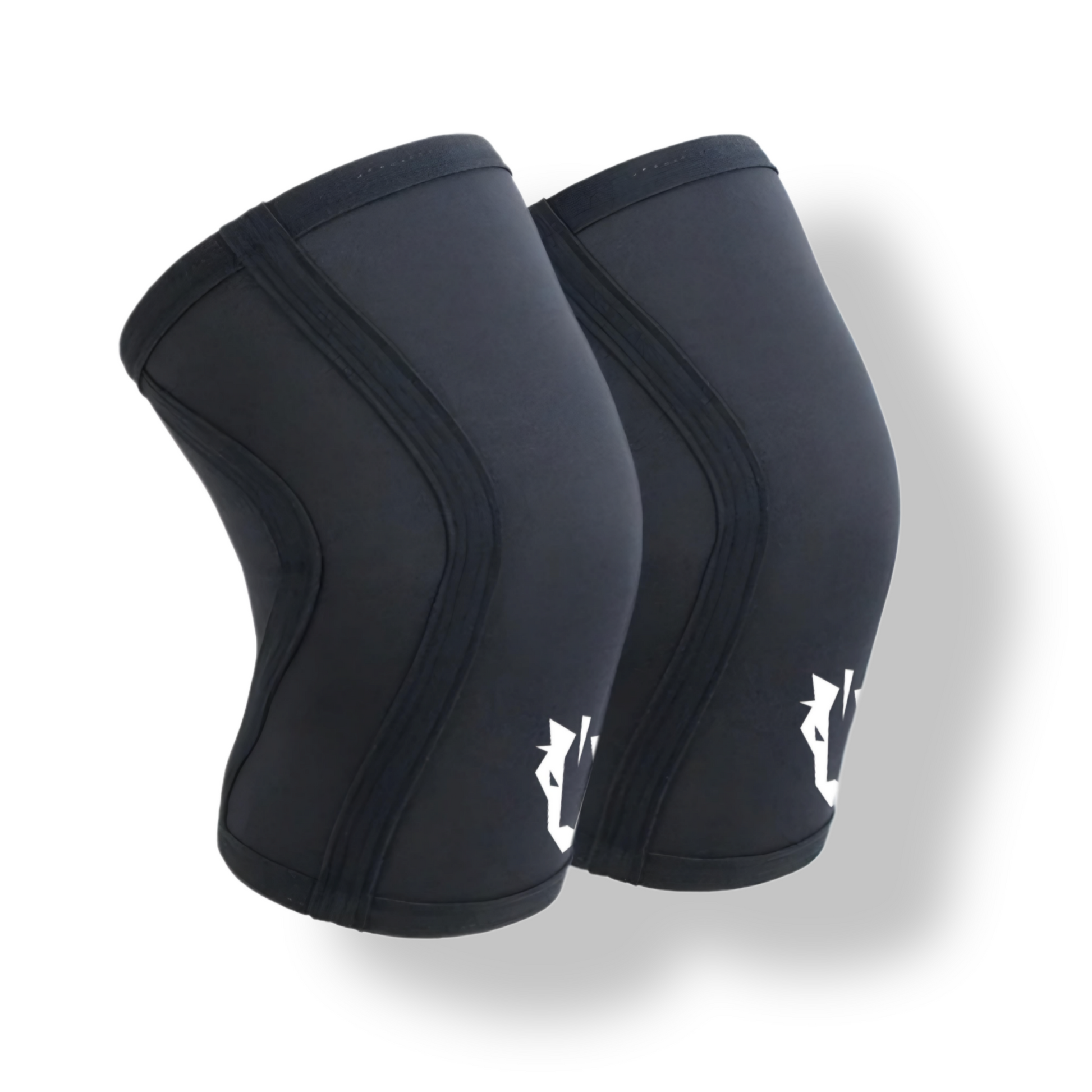 Knee sleeves showcased in a display, highlighting their sleek design and supportive fit for optimal comfort and performance during workouts.