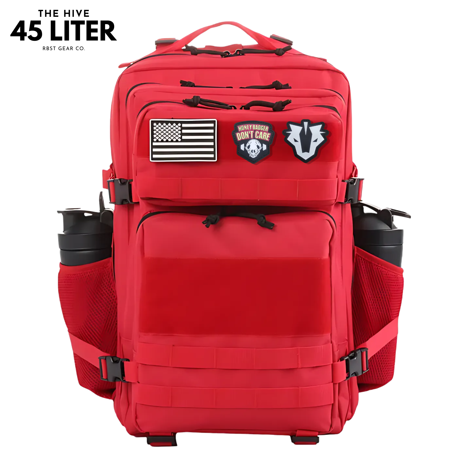 Tactical backpack designed for work, CrossFit, and gym use, displayed from a front angle to highlight its robust and multifunctional features.