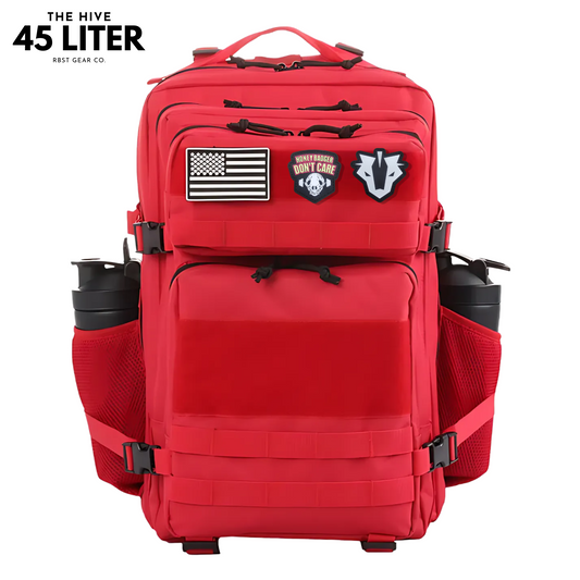 Tactical backpack designed for work, CrossFit, and gym use, displayed from a front angle to highlight its robust and multifunctional features.