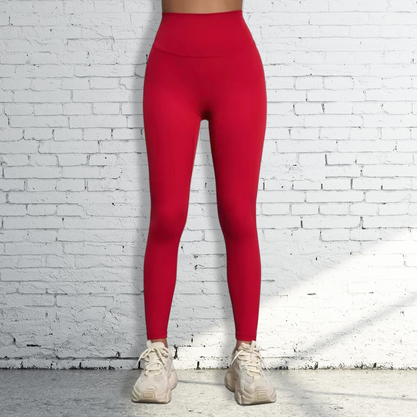 High Waist Workout Leggings | Red